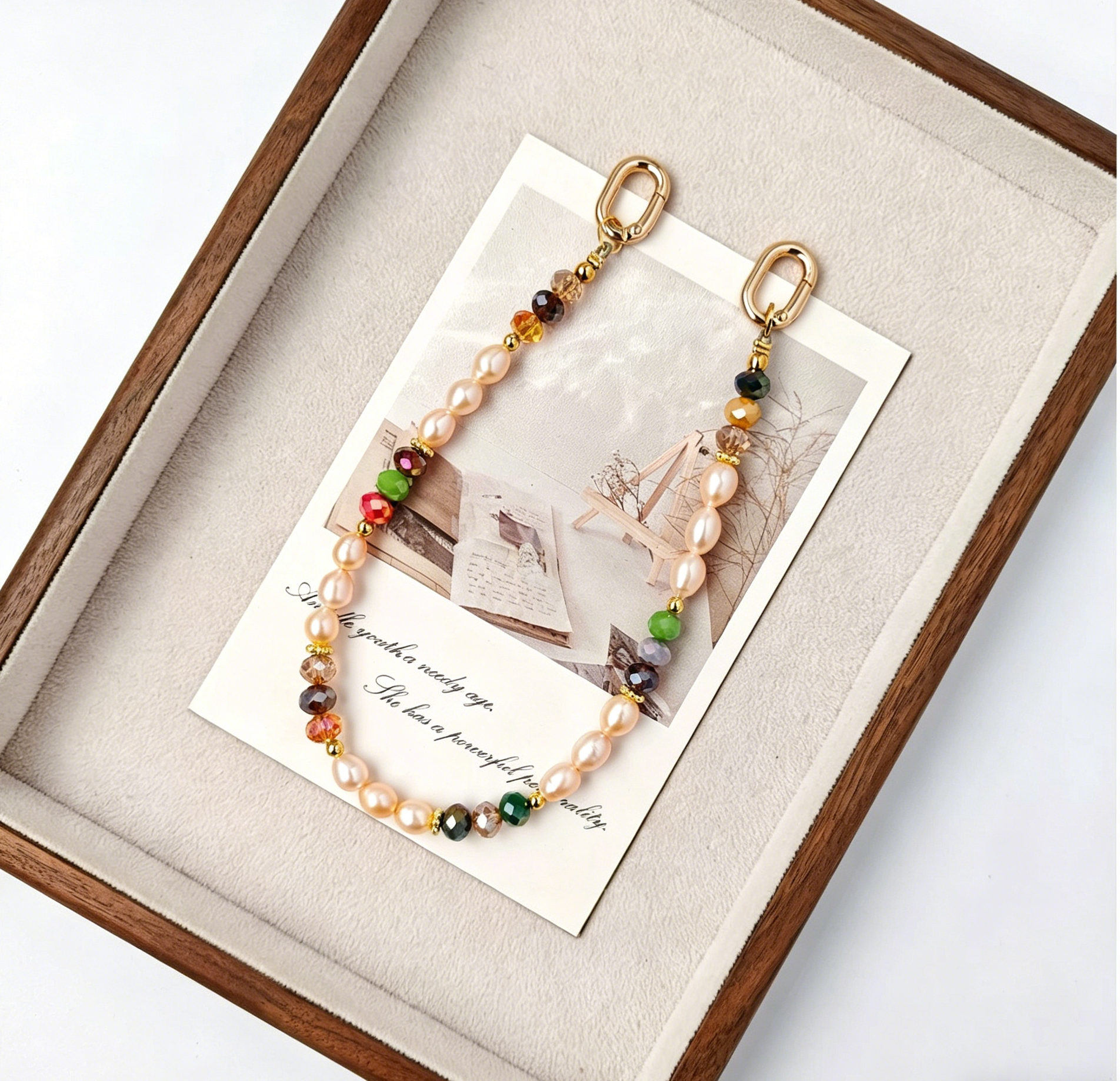 Natural freshwater pearl phone chain - New Hair