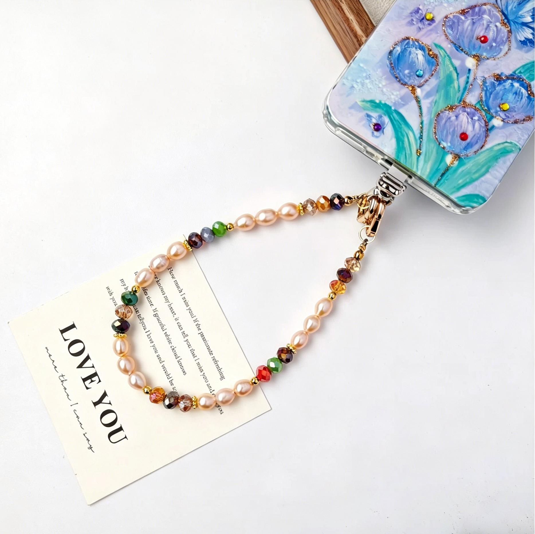 Natural freshwater pearl phone chain - New Hair