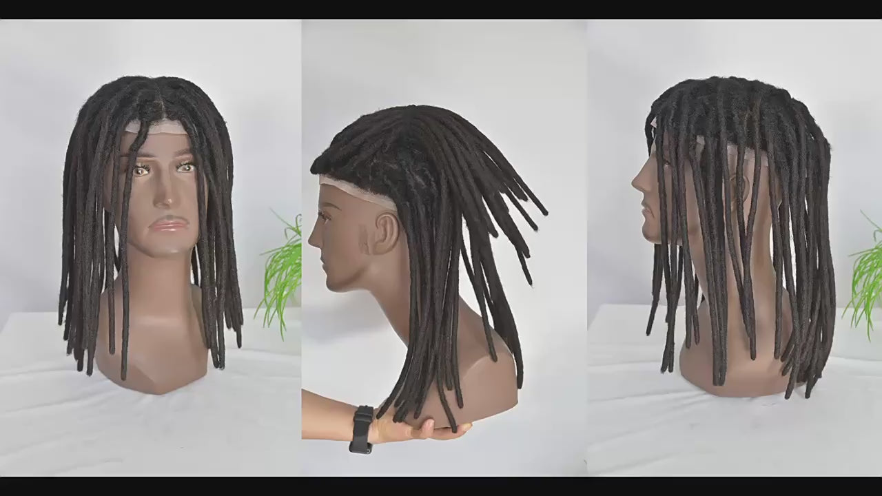 Dreadlock men's wig hairpiece