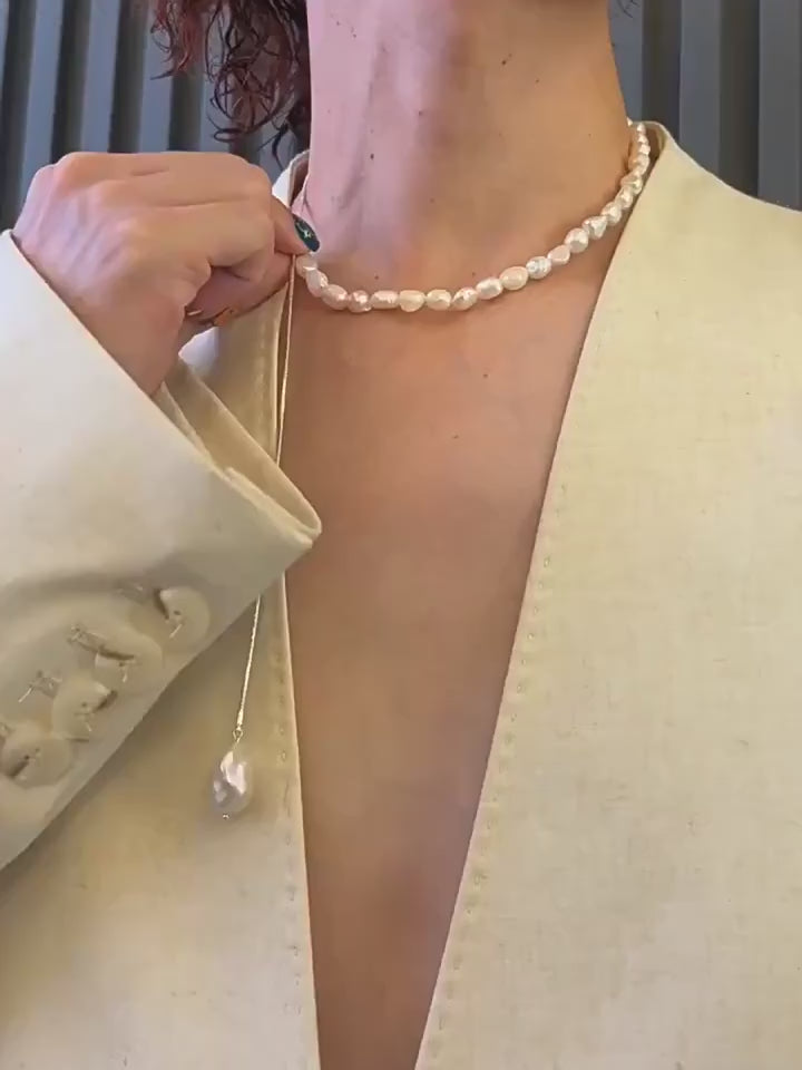 Natural Baroque Pearl Necklace