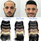 Transparent PU men's frontal hairline hairpiece