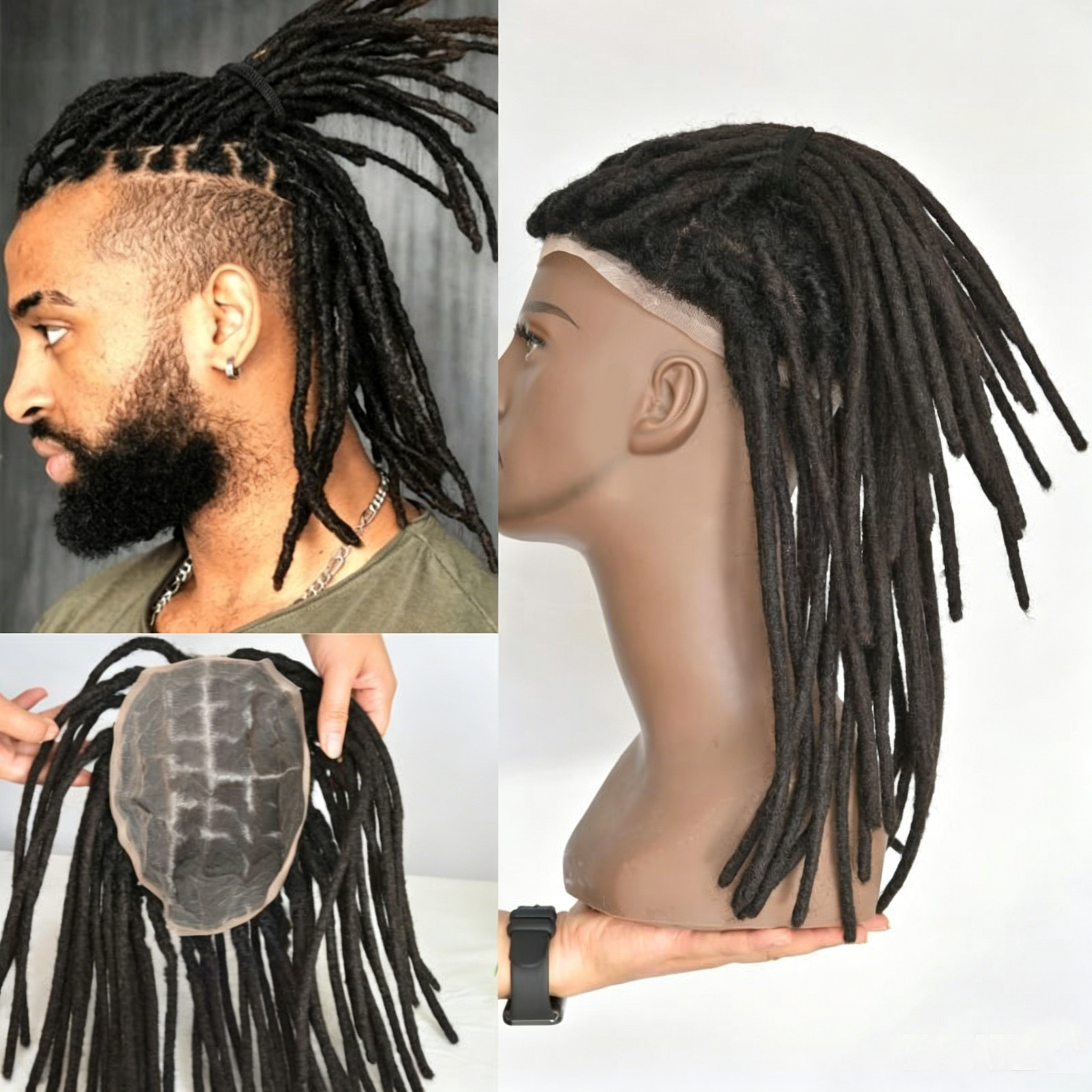 Dreadlock men's wig hairpiece