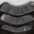 Transparent PU men's frontal hairline hairpiece