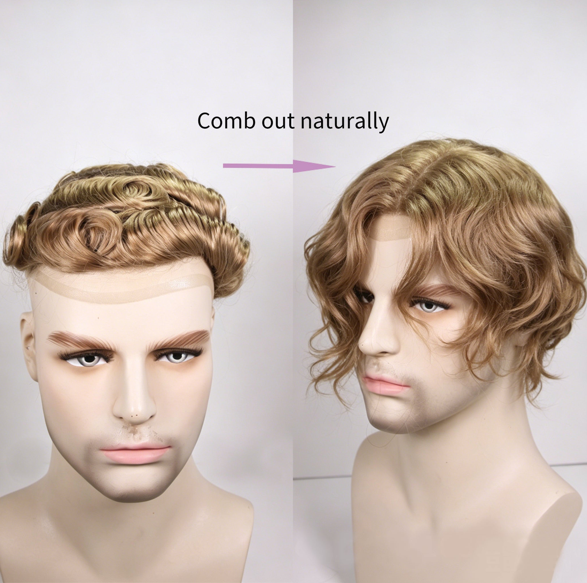 Lace Mono Breathable Men's Toupee Piece