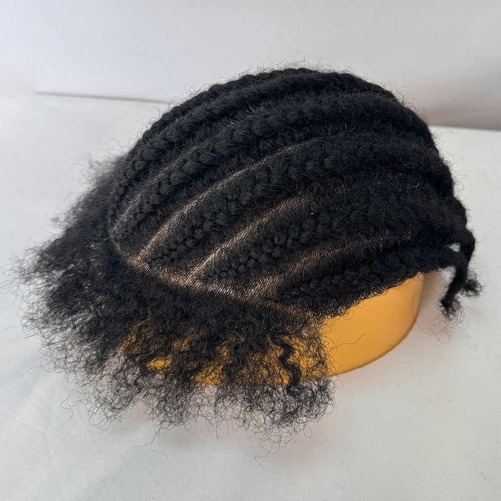 PU mesh base real hair hand-woven small dreadlocks for men