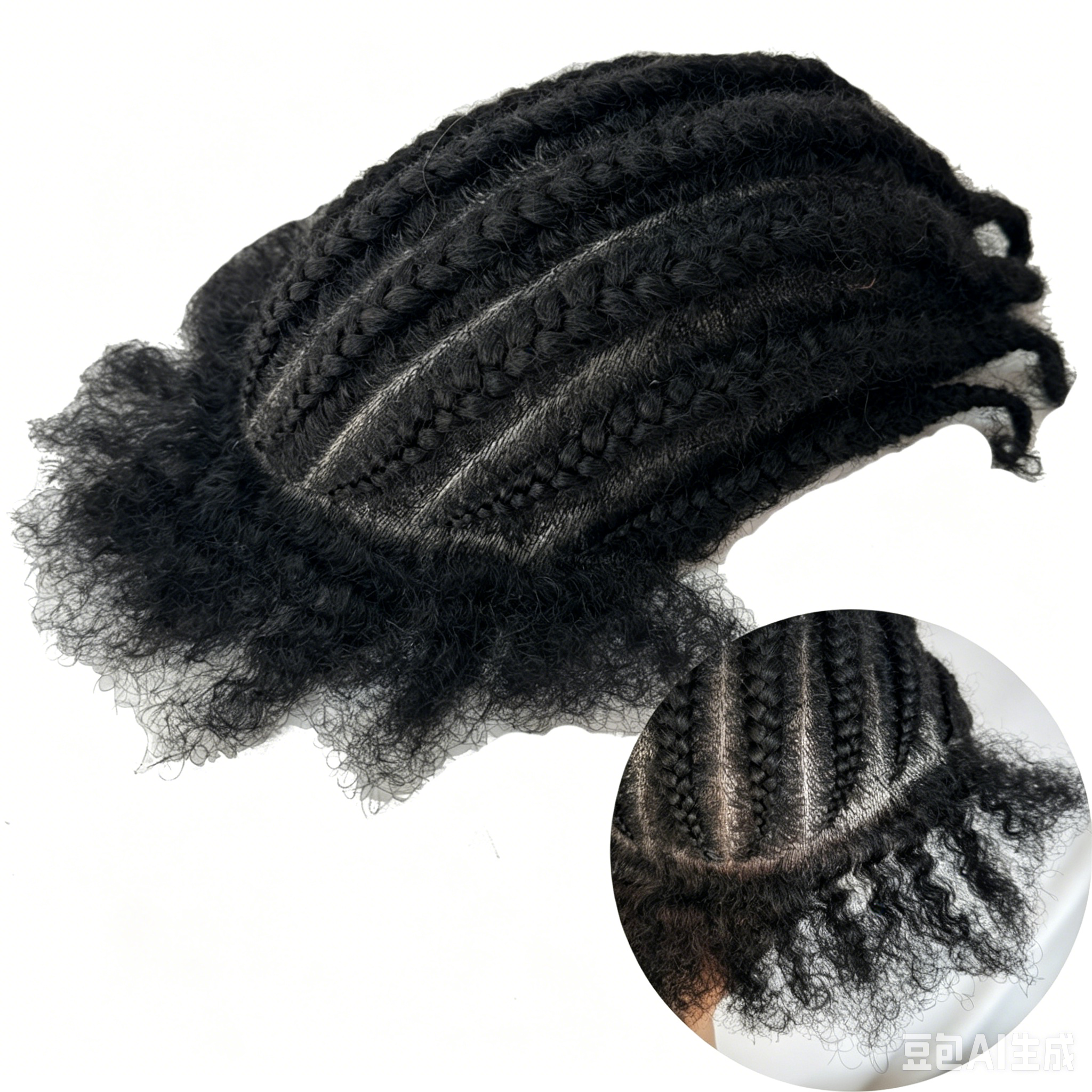 PU mesh base real hair hand-woven small dreadlocks for men