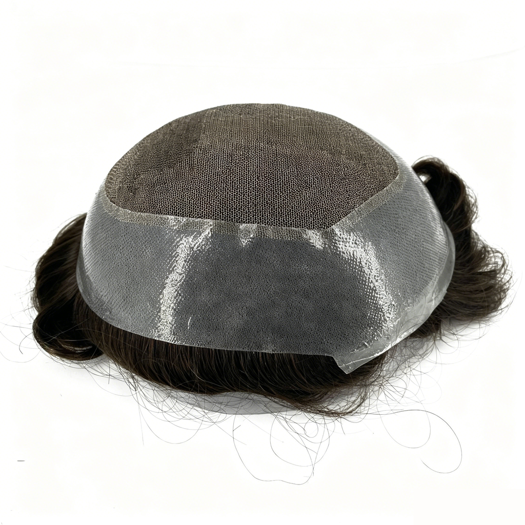 PU lace breathable men's toupee