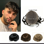 Natural thin breathable men's hairpiece real human hair Swiss lace full lace