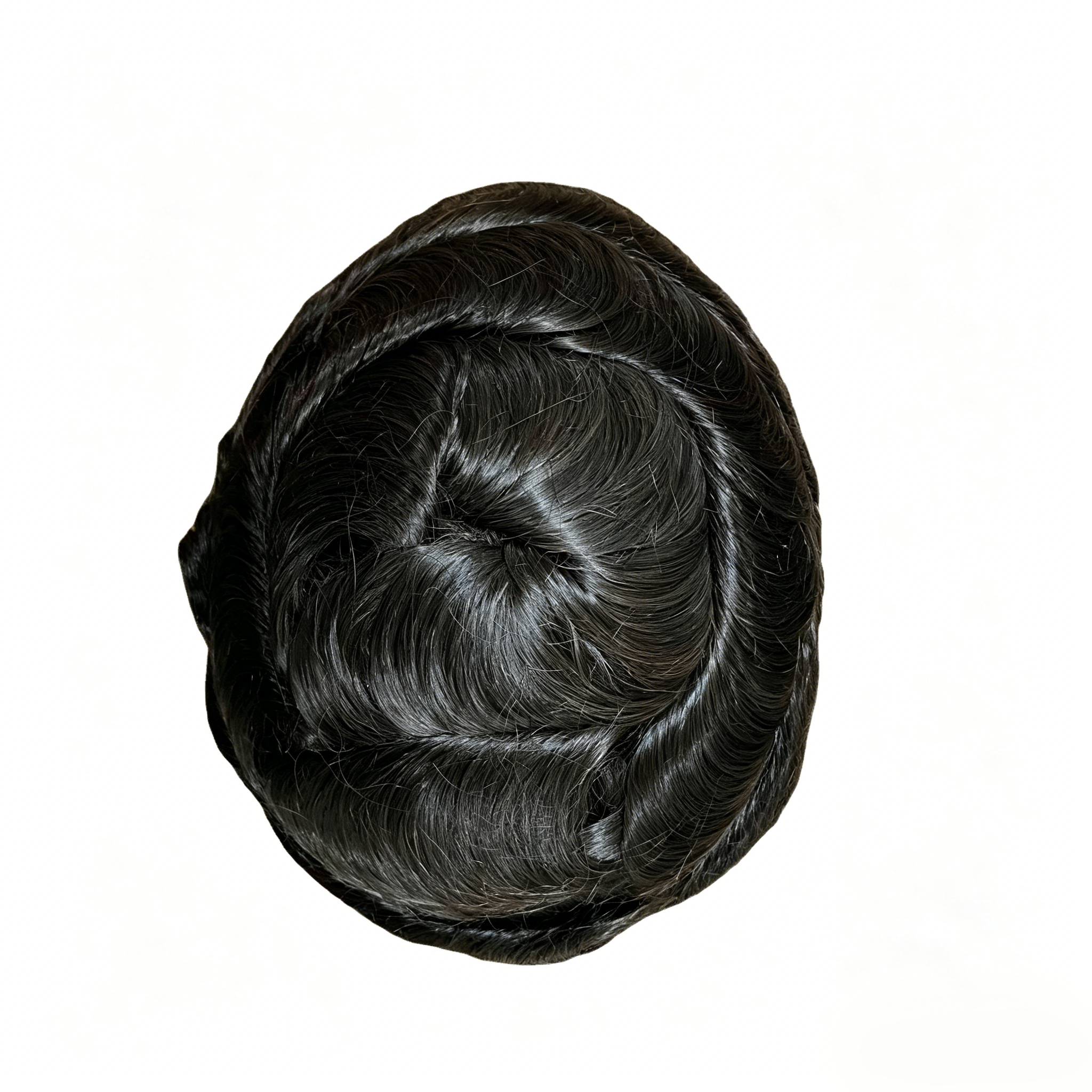Real human hair frontal Swiss lace men's hairpiece