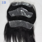 Transparent PU men's frontal hairline hairpiece