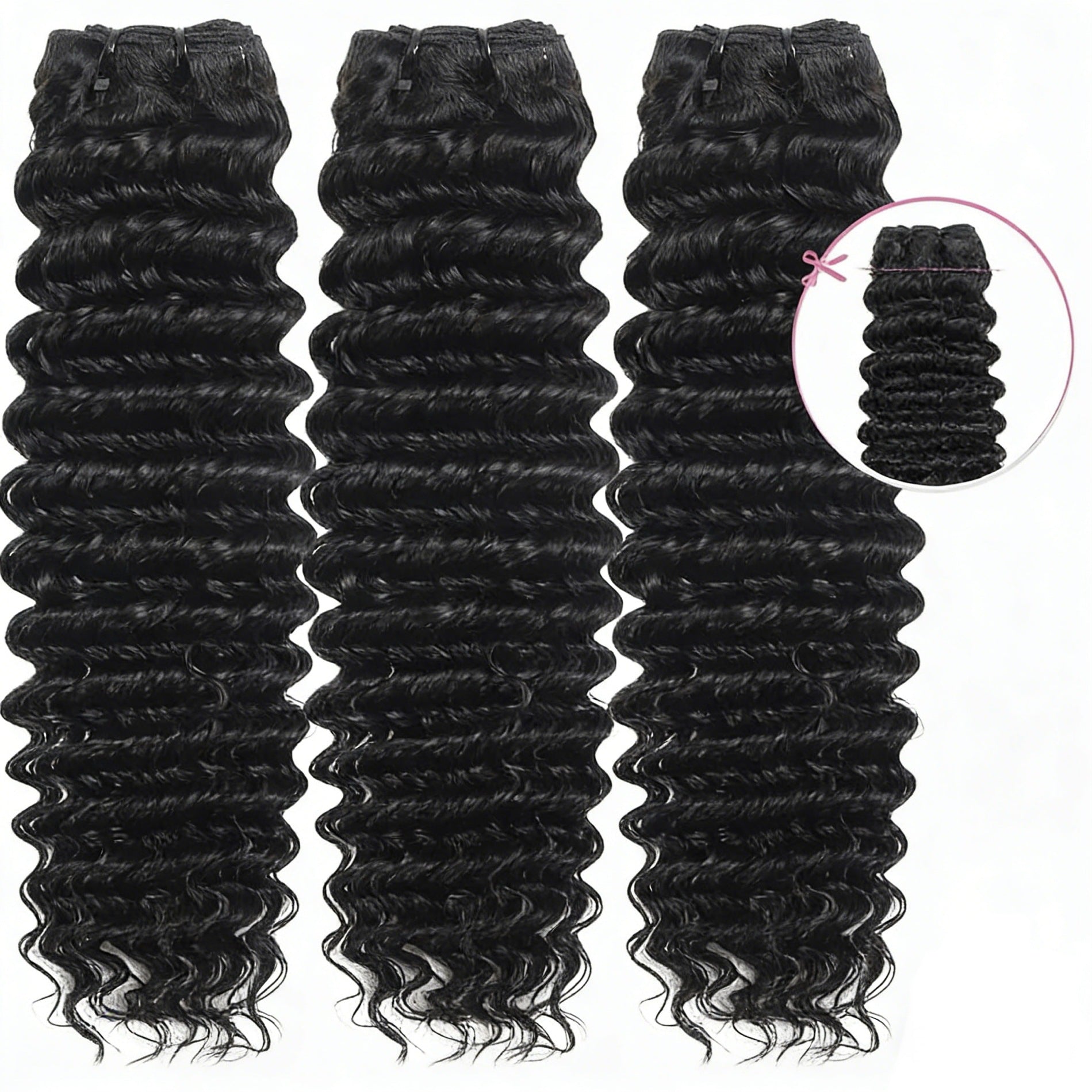 Natural Black Deep Wave Human Hair Bundles - New Hair