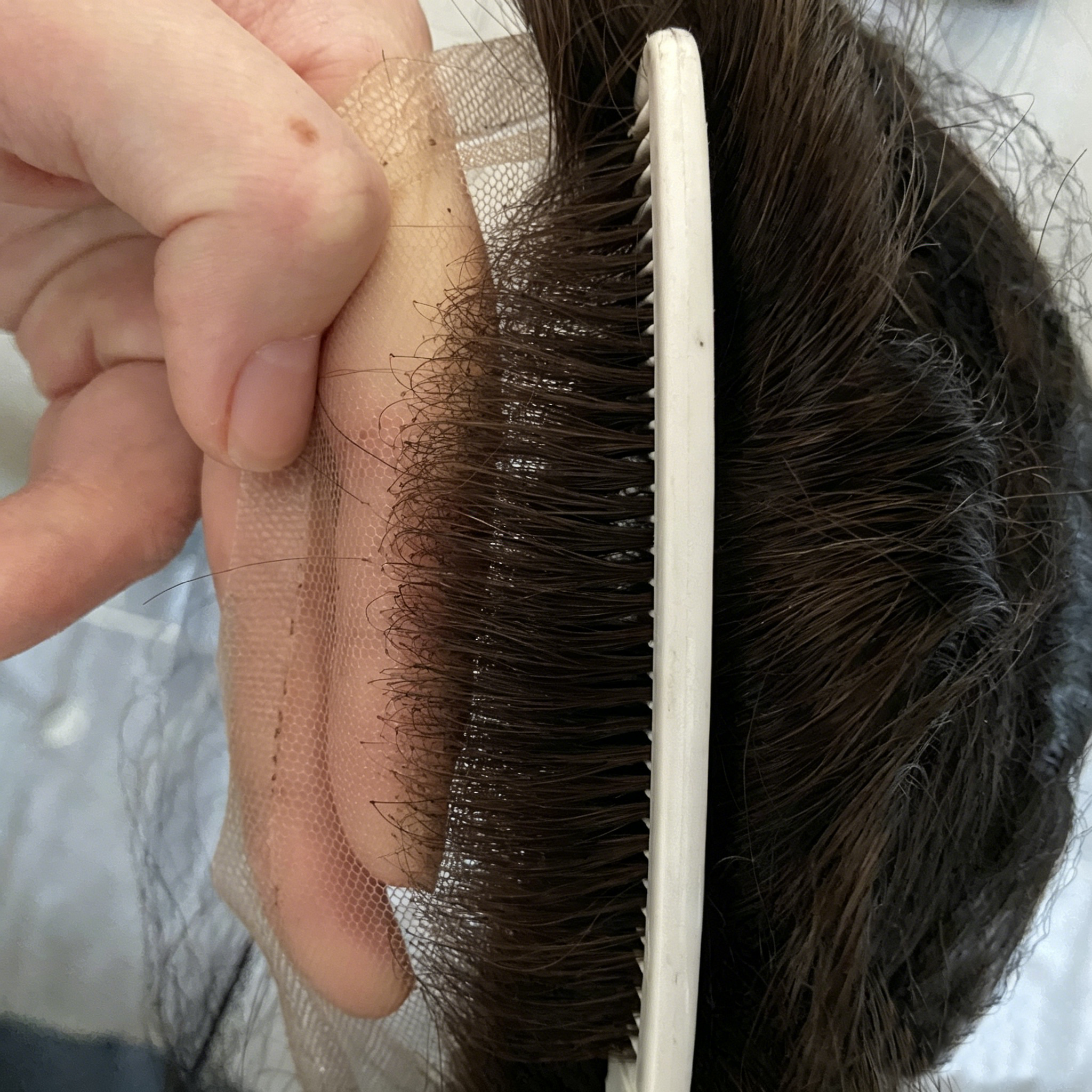 Real human hair frontal Swiss lace men's hairpiece
