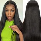 Full real hair lace frontal wig with no glue - New Hair