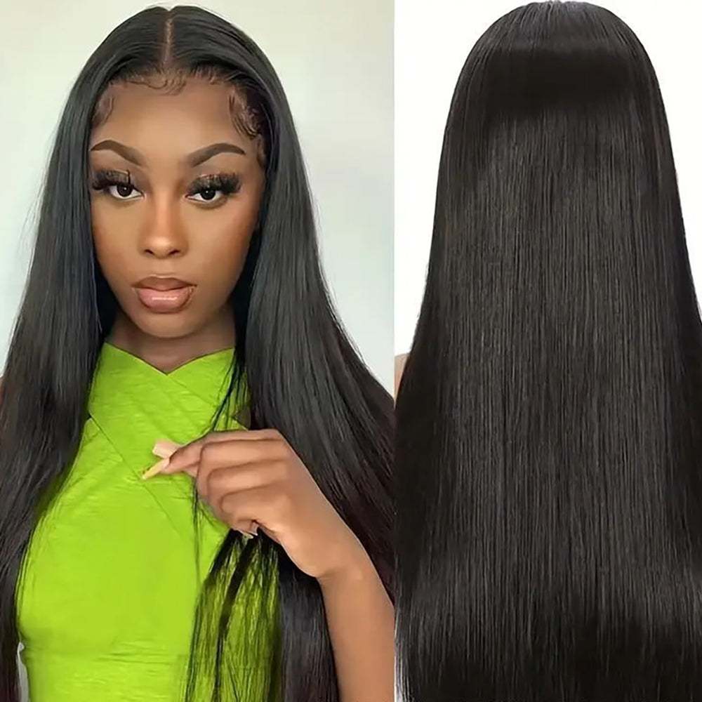 Full real hair lace frontal wig with no glue - New Hair