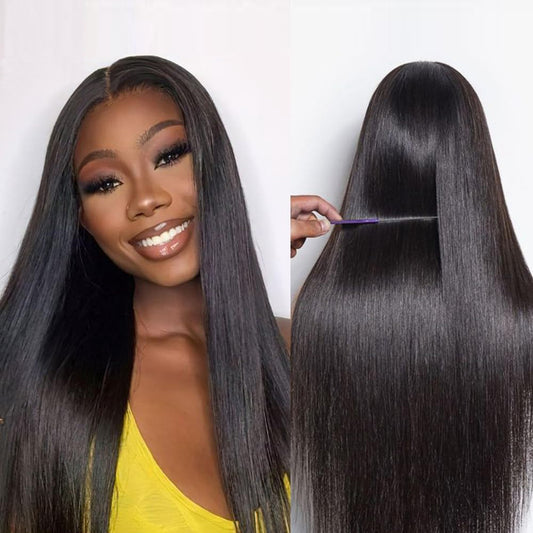 Full real hair lace frontal wig with no glue - New Hair