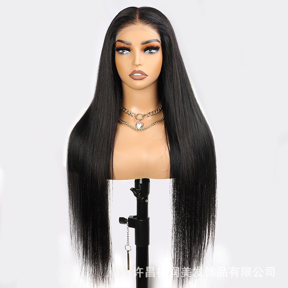 Full real hair lace frontal wig with no glue - New Hair