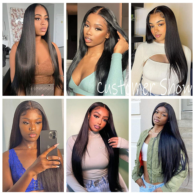 Glueless wig human hair straight hair lace frontal wig - New Hair