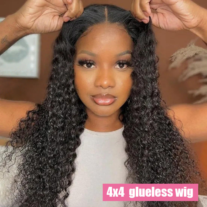 Pre-lace real hair wig natural color jerry curly glueless wig human hair - New Hair
