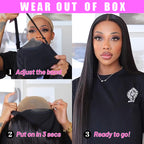 Glueless wig human hair straight hair lace frontal wig - New Hair