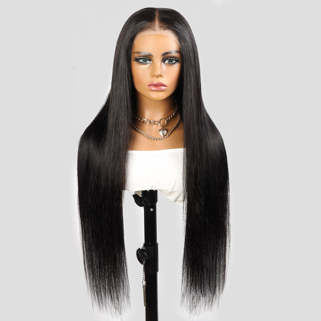Full real hair lace frontal wig with no glue - New Hair